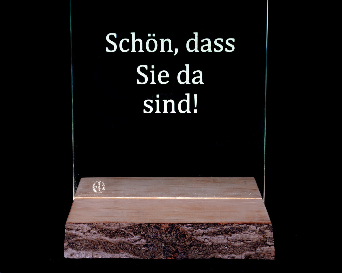 Personalisierter Glasaufsteller