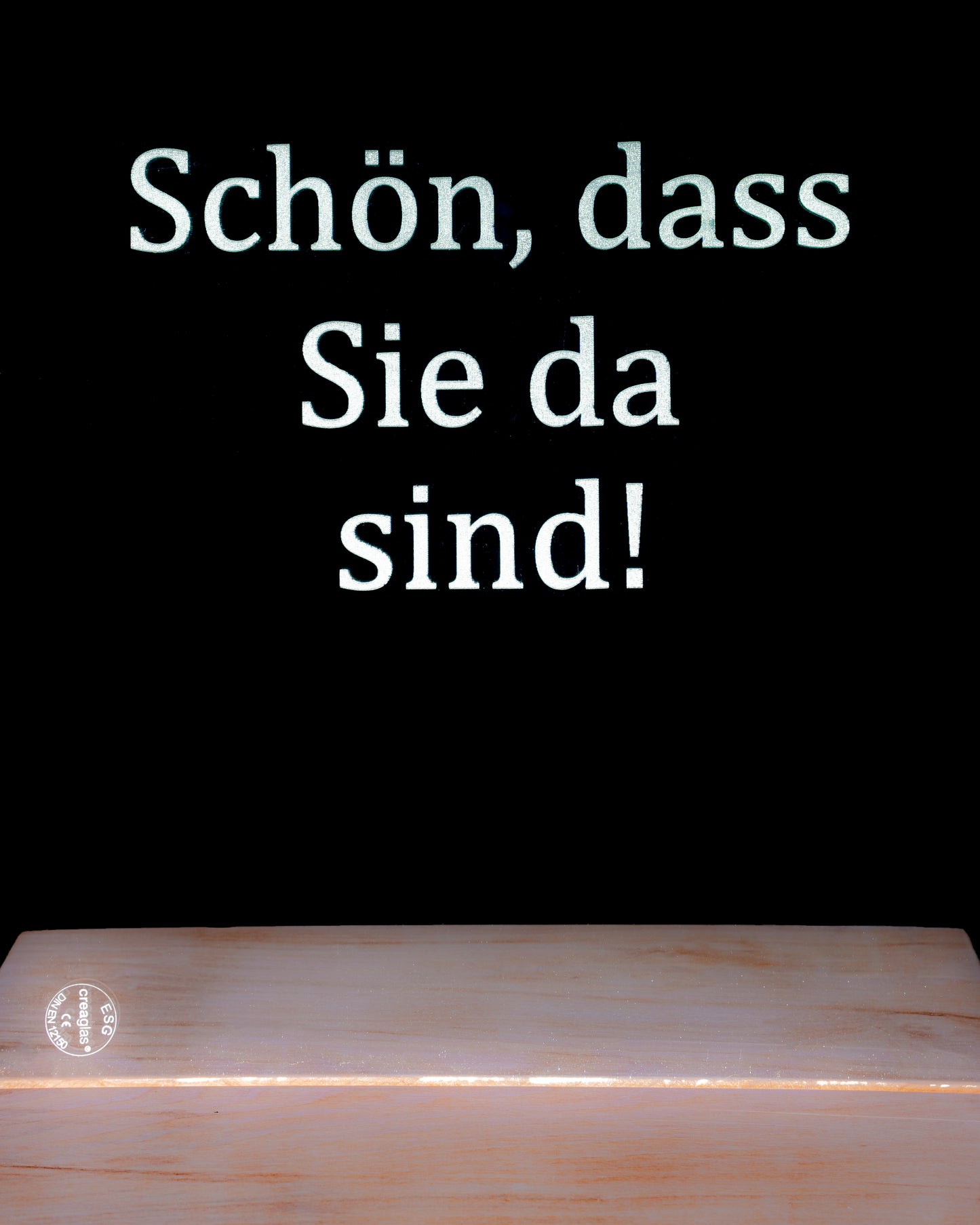 Personalisierter Glasaufsteller