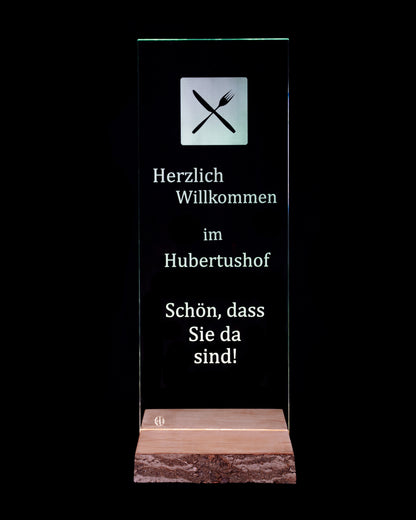 Personalisierter Glasaufsteller